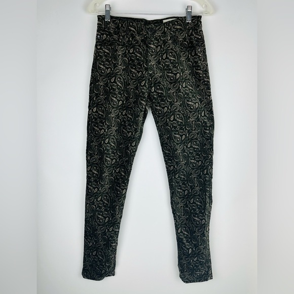 AG Anthropologie High-Rise Stevie Ankle Paisley Velvet Jeans - Picture 2 of 6